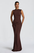 Vestido de verano Sophia Maxi en marrón ciruela