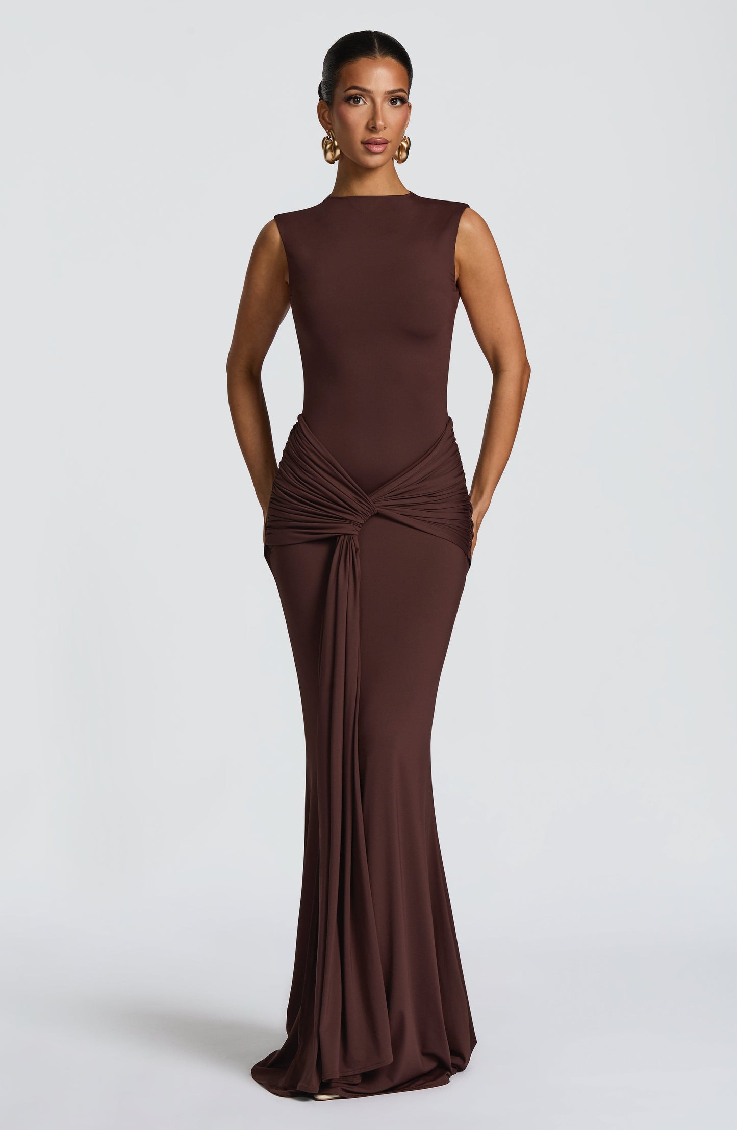 Vestido de verano Sophia Maxi en marrón ciruela