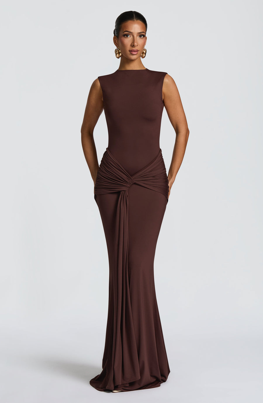 Vestido de verano Sophia Maxi en marrón ciruela