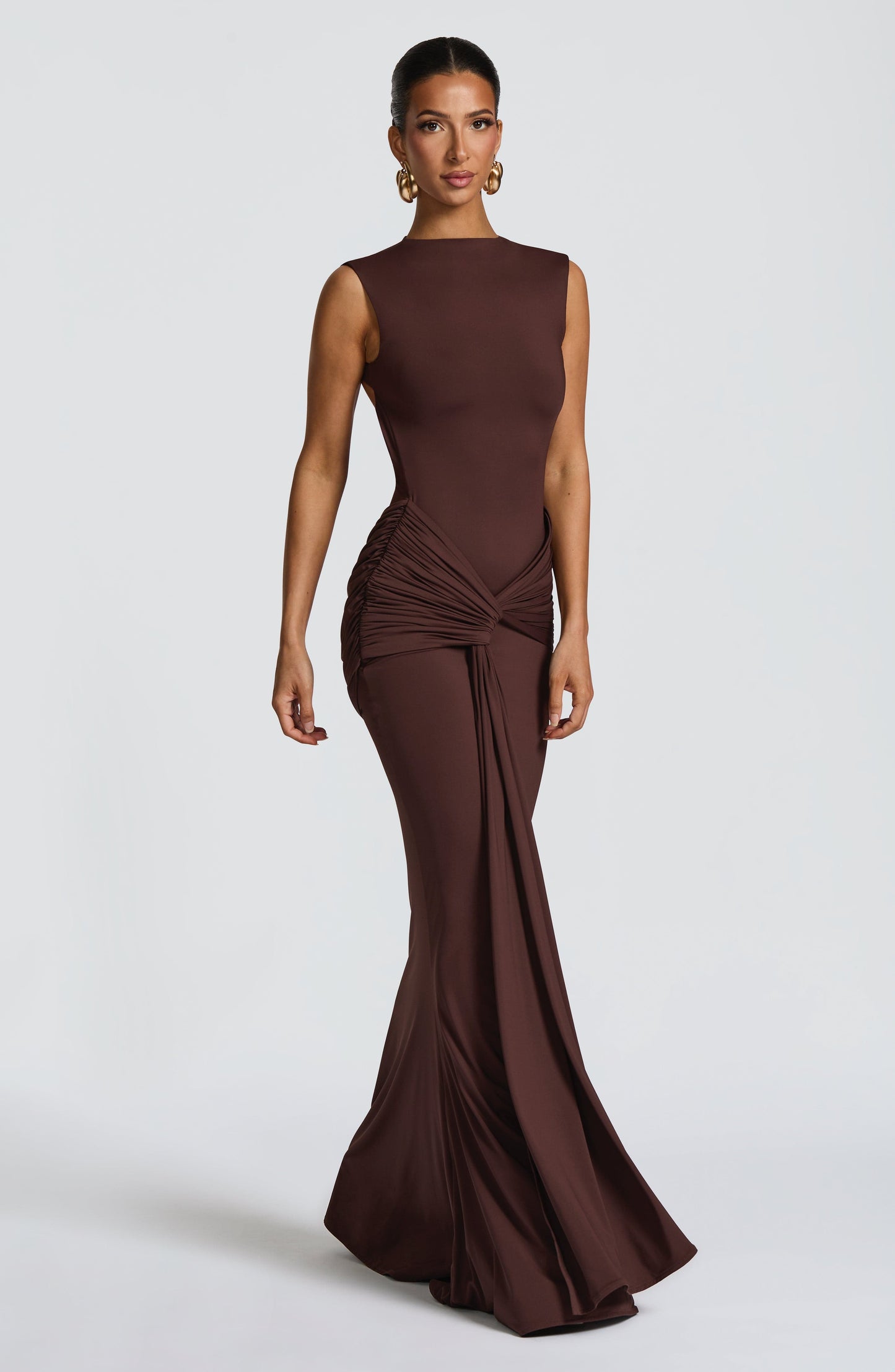 Vestido de verano Sophia Maxi en marrón ciruela