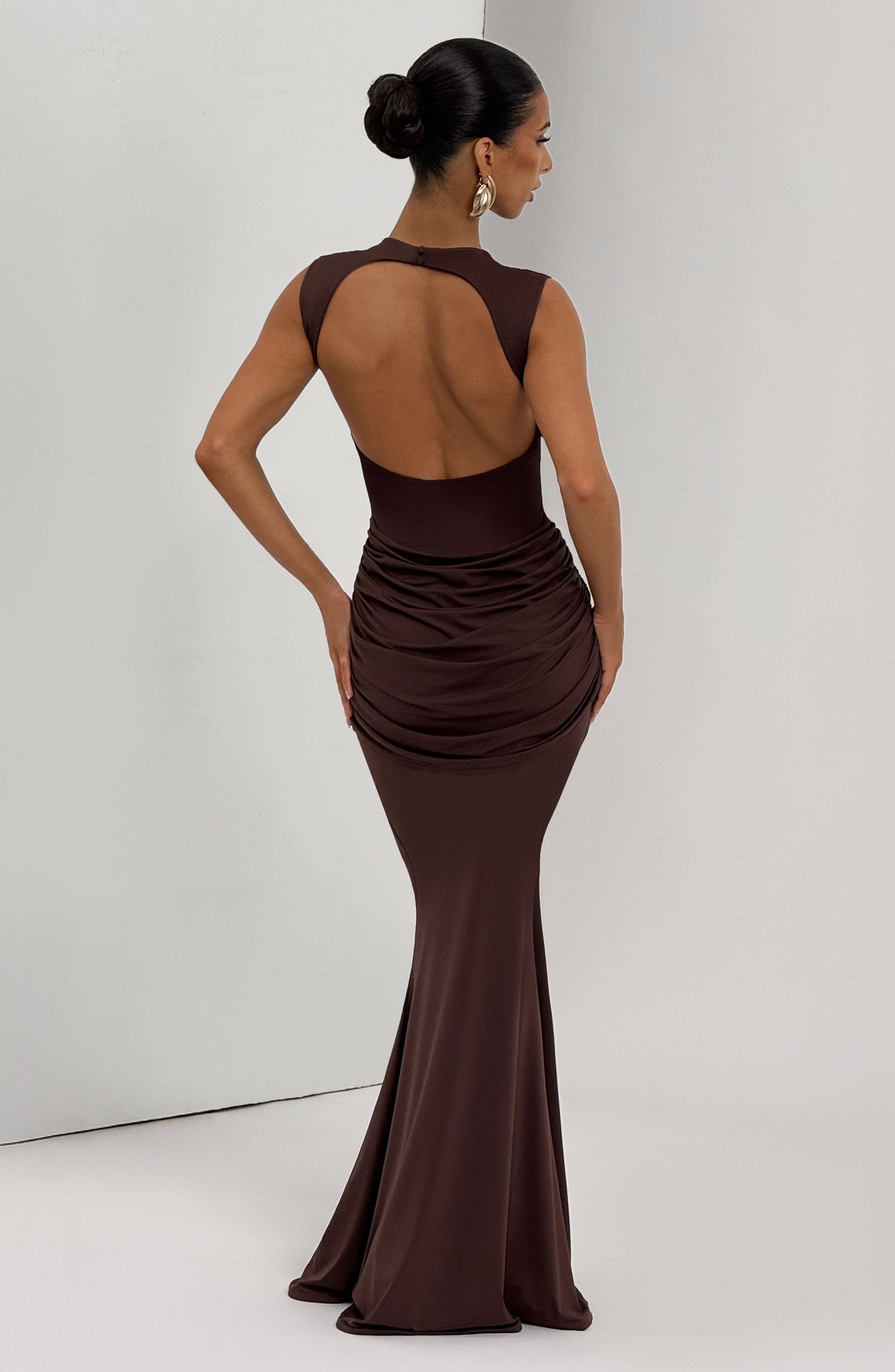 Vestido de verano Sophia Maxi en marrón ciruela