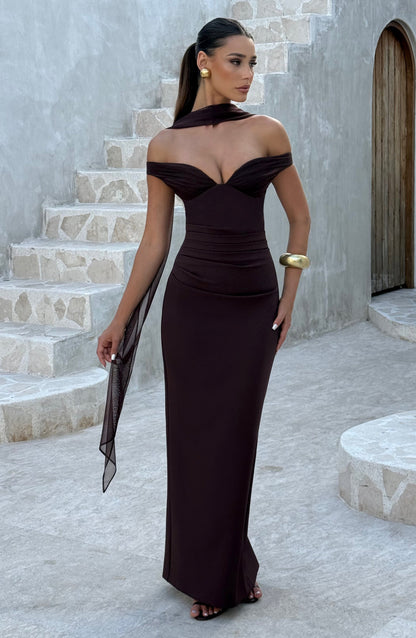 Luvrefashion | Abigail Plum Brown Maxi Dress in XS - image 6