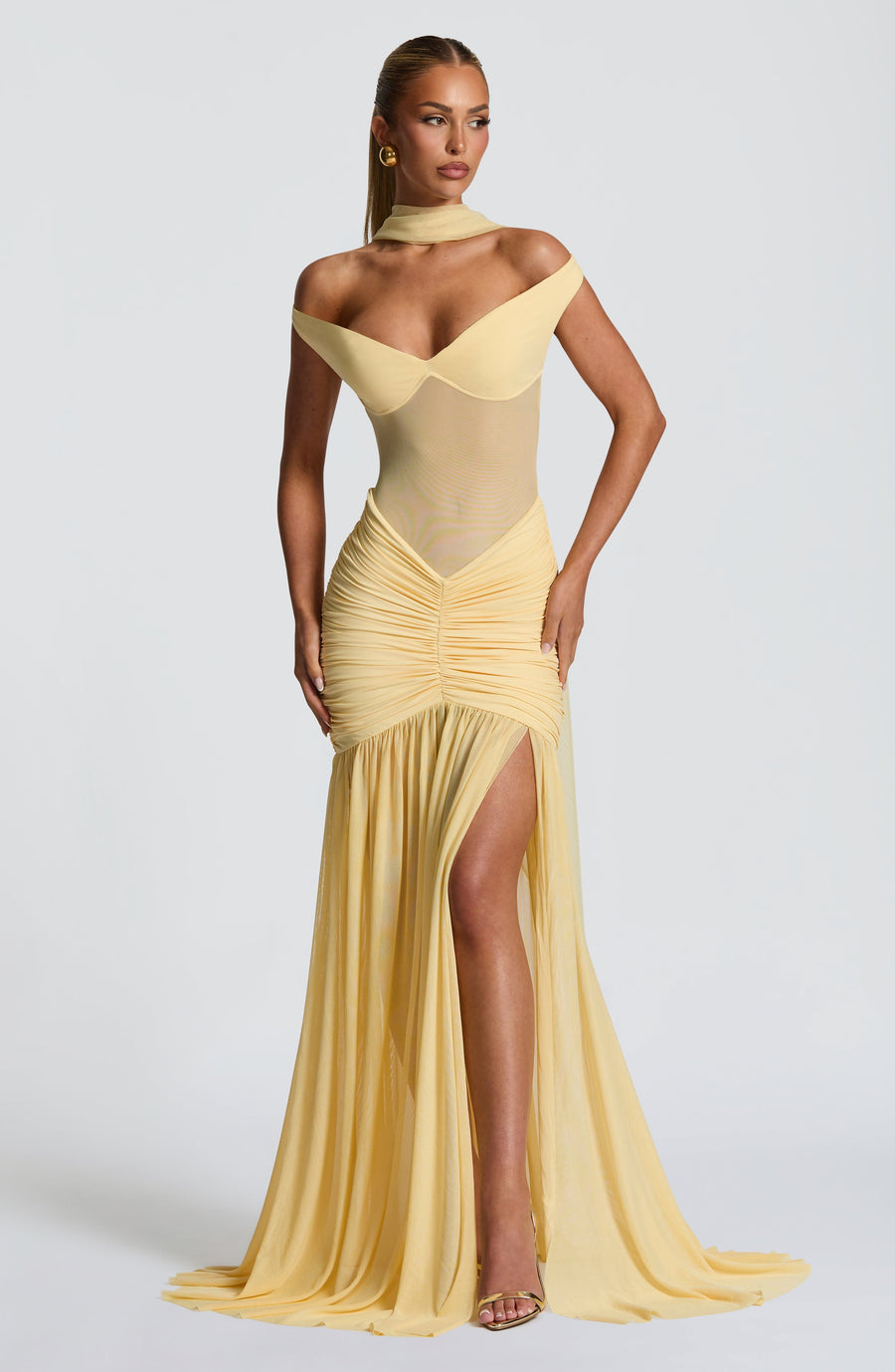 Luvrefashion | Alaia Lemon Maxi Dress in XS - front view