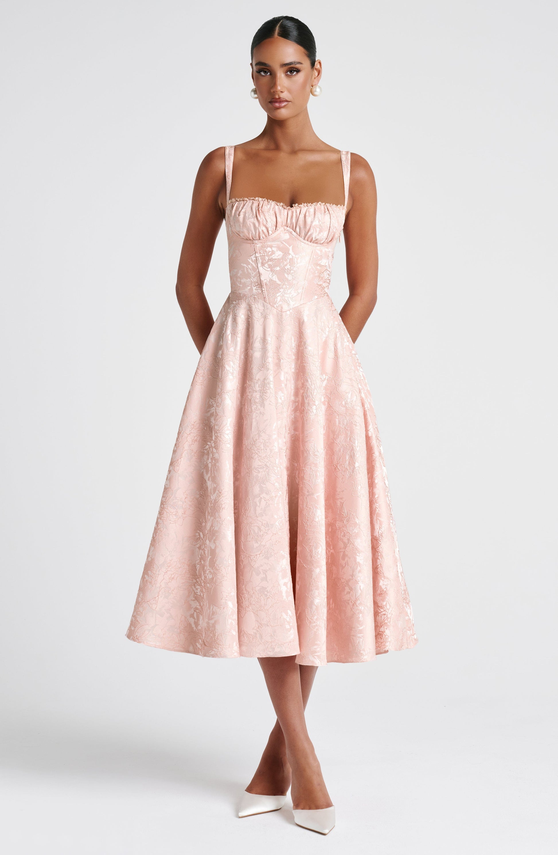 Luvrefashion | Amity Soft Peach Midi Dress in XS - image 6