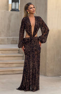 Vestido largo Andrina con estampado de leopardo