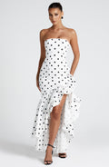 Vestido maxi Angelina de lunares negros
