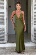 Vestido largo Anja caqui