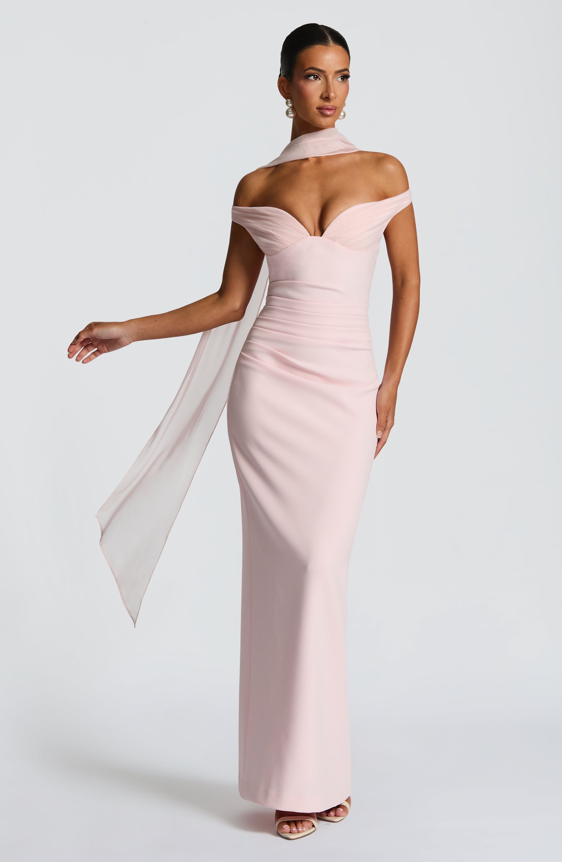 Luvrefashion | Blush Abigail Maxi Dress in XS - back view