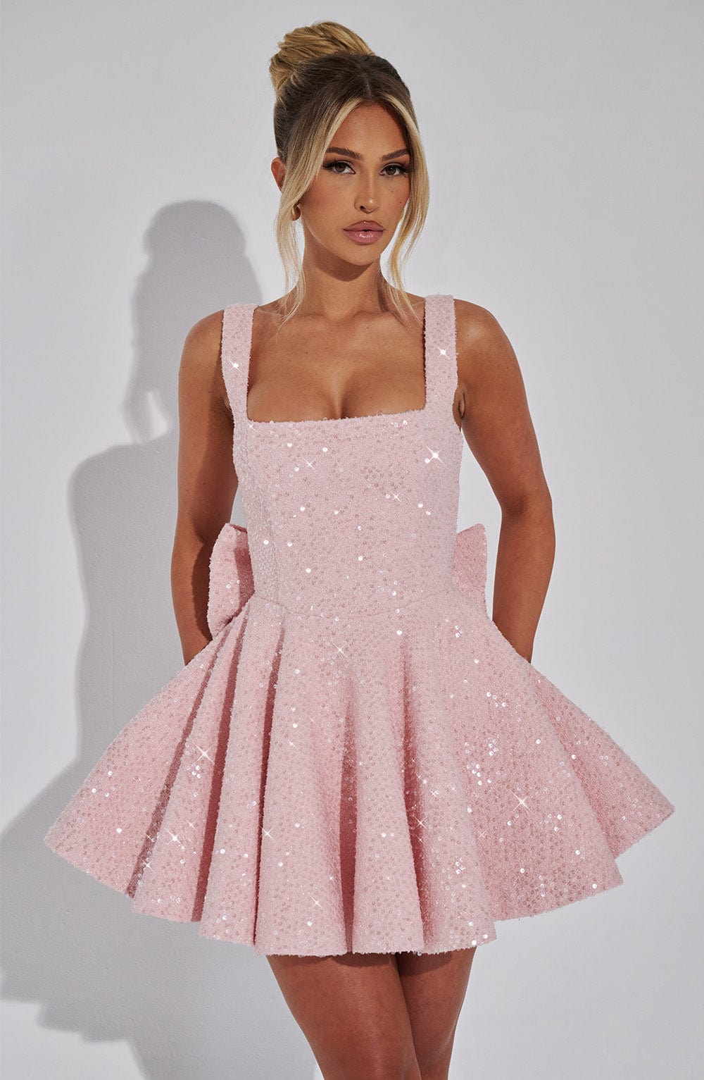 Luvrefashion | Blush Dorothy Mini Dress in XS - front view