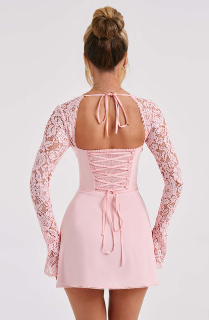 Luvrefashion | Blush Jacinta Mini Dress in XS - back view