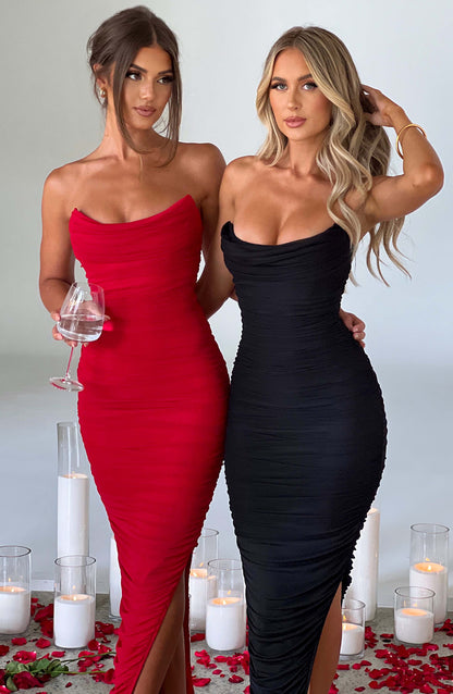 Luvrefashion | Demi Black Maxi Dress in XS - styled look