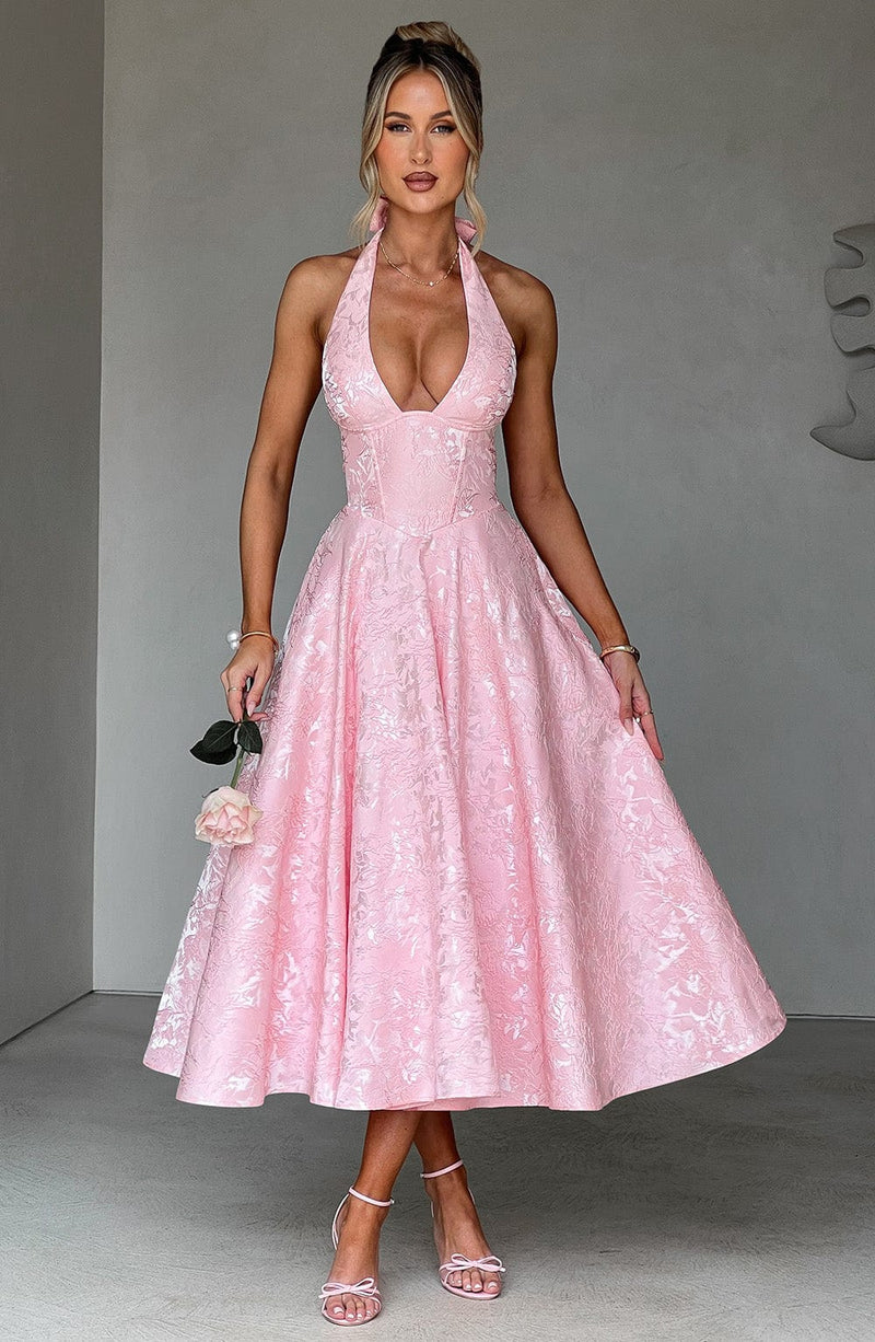 Luvrefashion | Effie Blush Midi Dress in XS - side view
