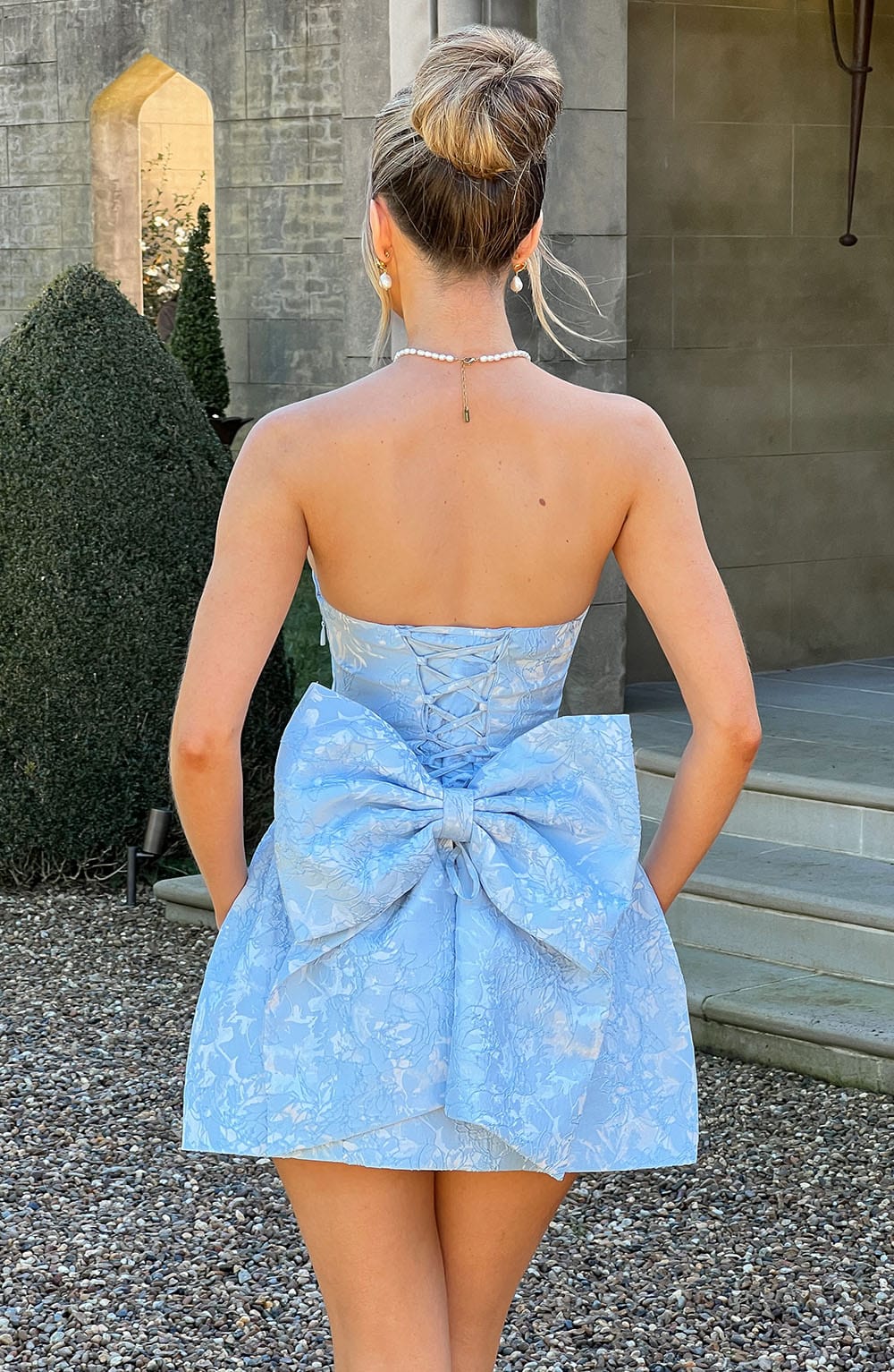 Luvrefashion | Elenora Blue Mini Dress in XS - side view