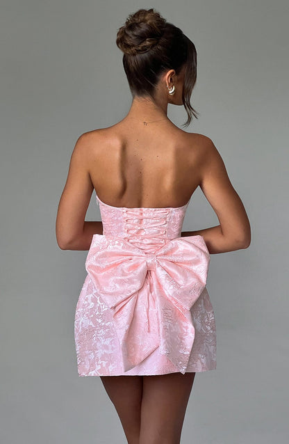 Luvrefashion | Elenora Blush Mini Dress in XS - side view
