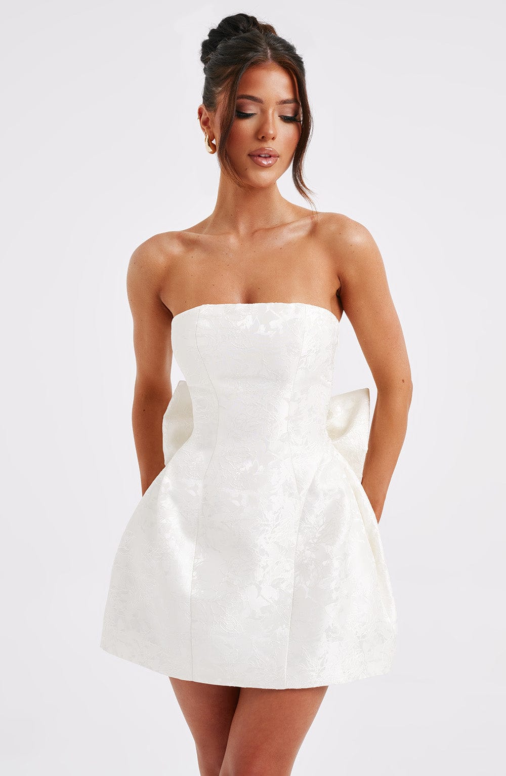 Luvrefashion | Elenora Ivory Mini Dress in XS - back view