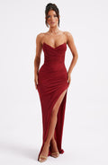 Vestido largo Giovanna color vino