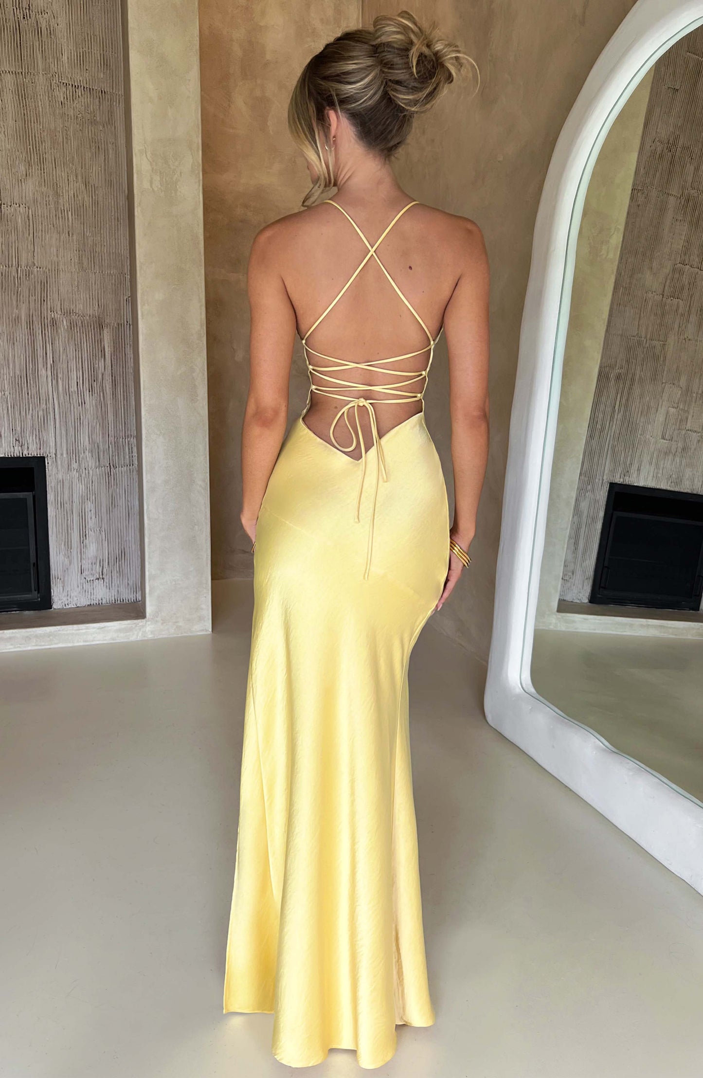 Luvrefashion | Isobel Lemon Maxi Dress in XS - side view