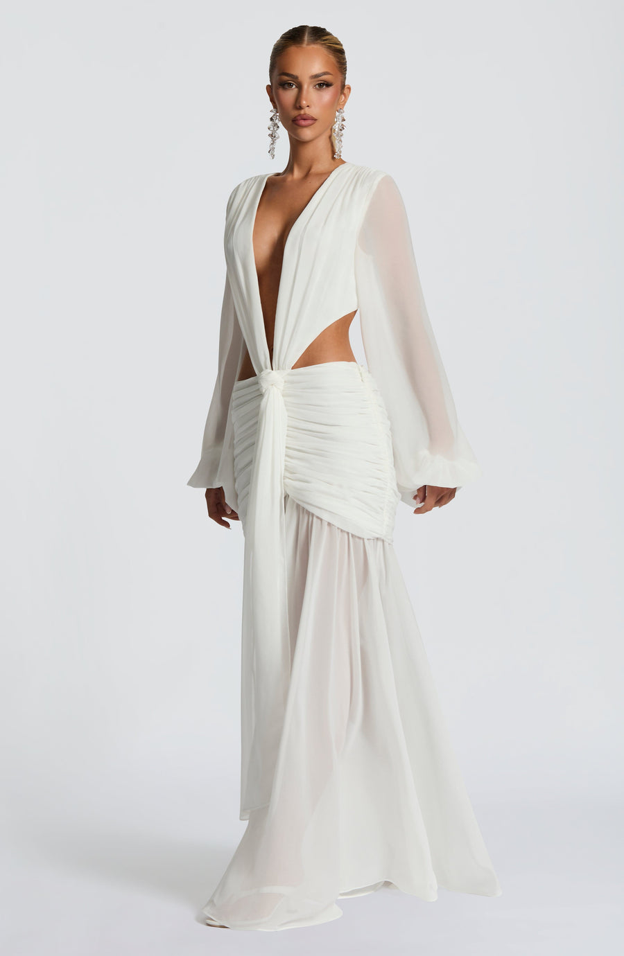 Luvrefashion | Ivory Andrina Maxi Dress in XS - styled look