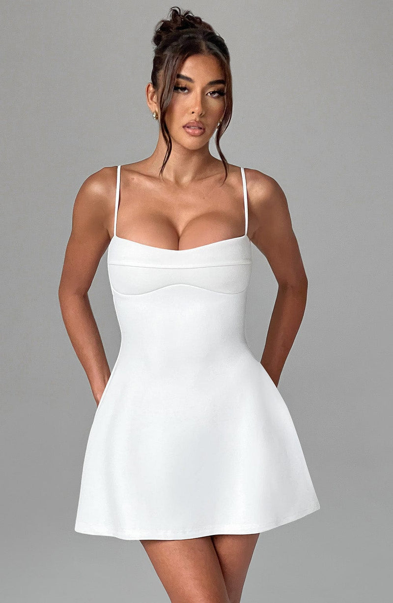 Luvrefashion | Ivory Dakota Mini Dress in XS - front view