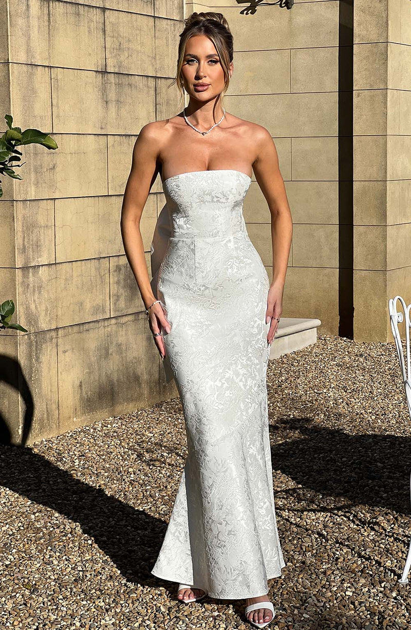 Luvrefashion | Ivory Felicity Maxi Dress in XS - front view