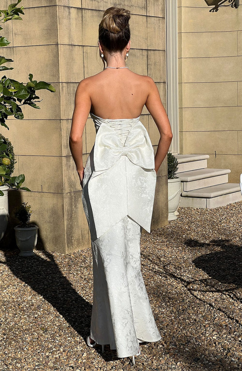 Luvrefashion | Ivory Felicity Maxi Dress in XS - side view