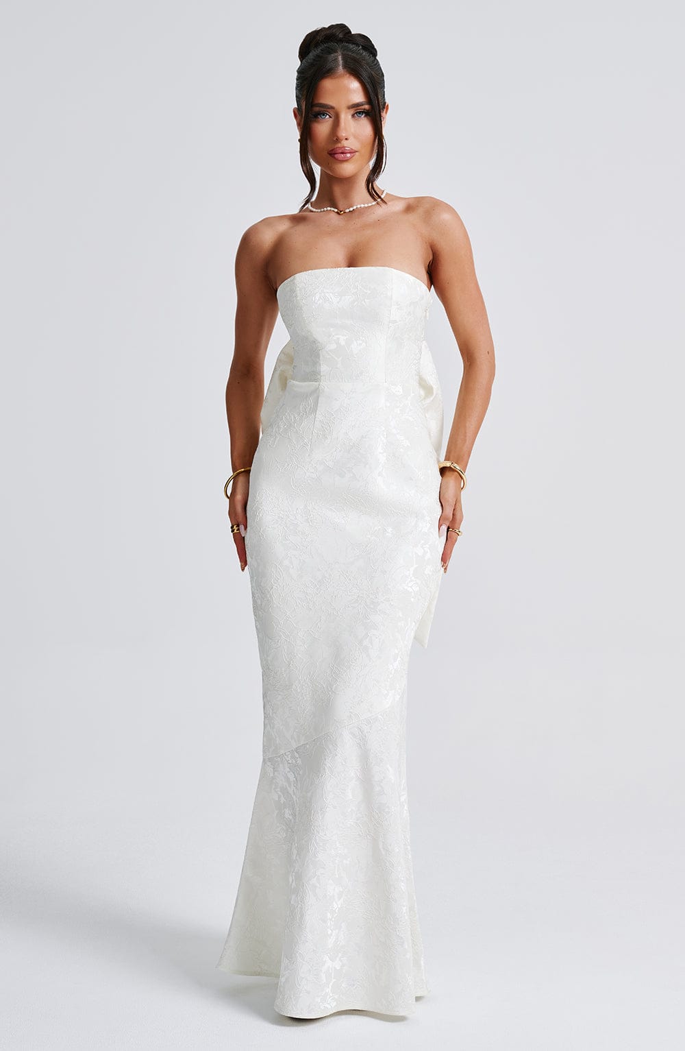 Luvrefashion | Ivory Felicity Maxi Dress in XS - detail view