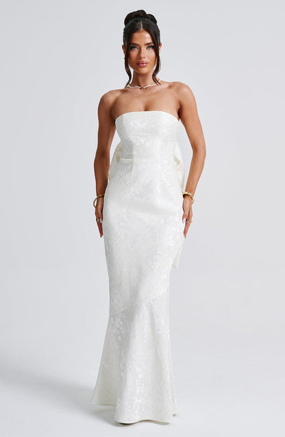 Luvrefashion | Ivory Felicity Maxi Dress in XS - detail view