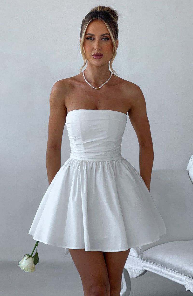 Luvrefashion | Ivory Katrina Mini Dress in XS - front view