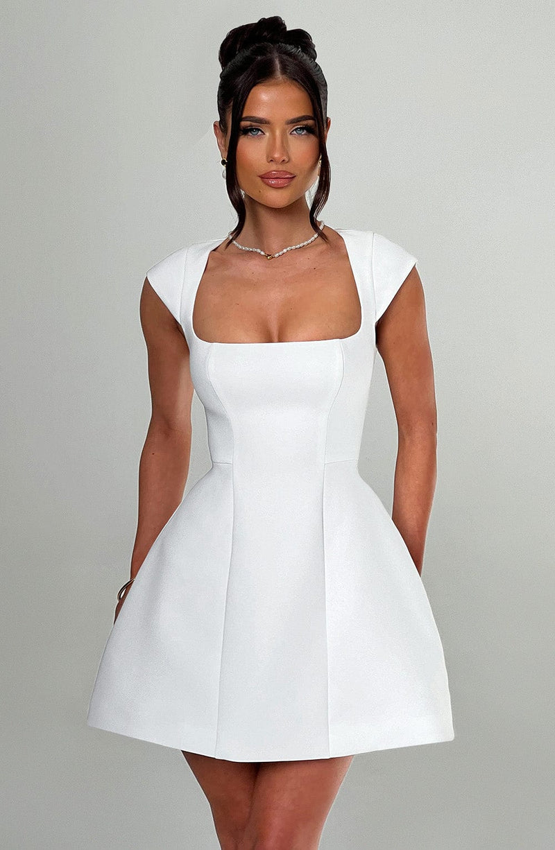 Luvrefashion | Ivory Lena Mini Dress in XS - front view