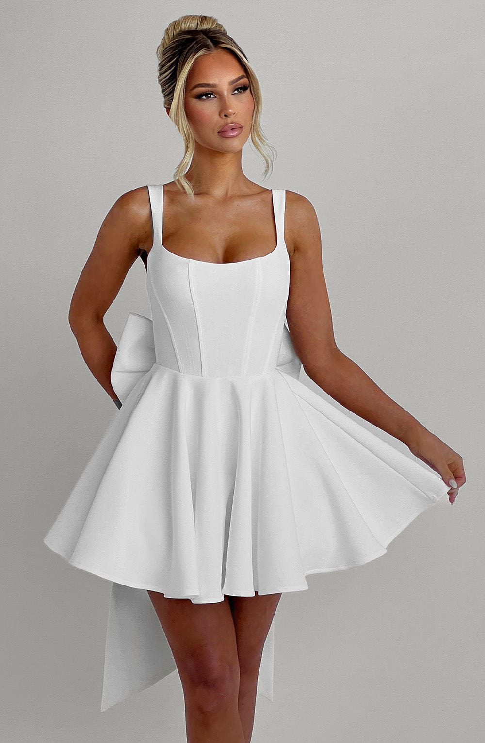 Luvrefashion | Ivory Rue Mini Dress in XS - back view