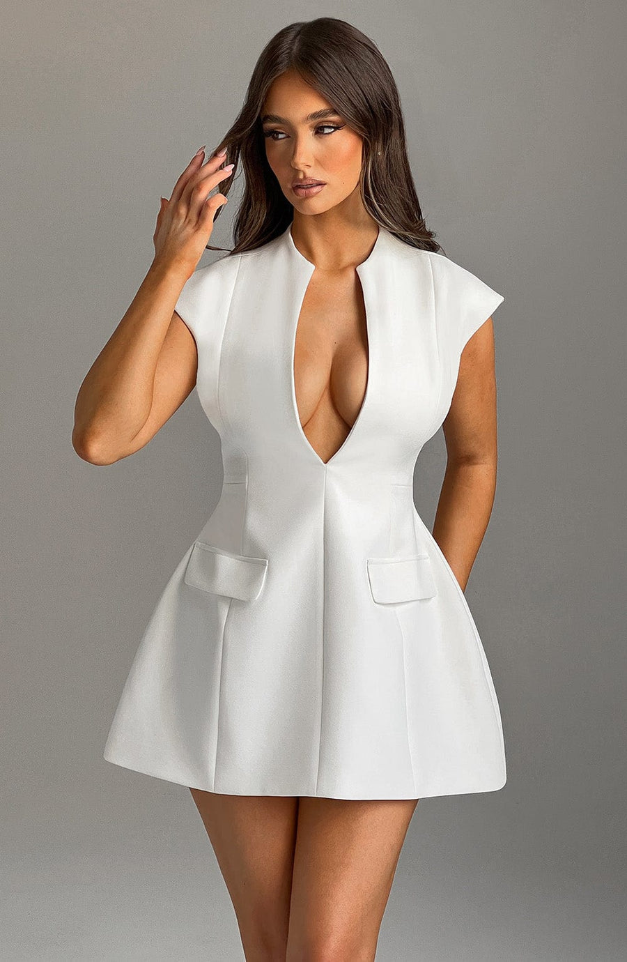 Luvrefashion | Ivory Suri Mini Dress in XS - front view