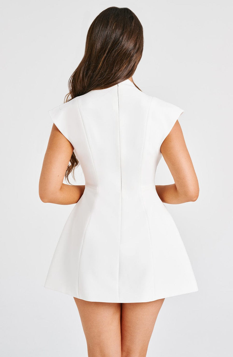 Luvrefashion | Ivory Suri Mini Dress in XS - back view