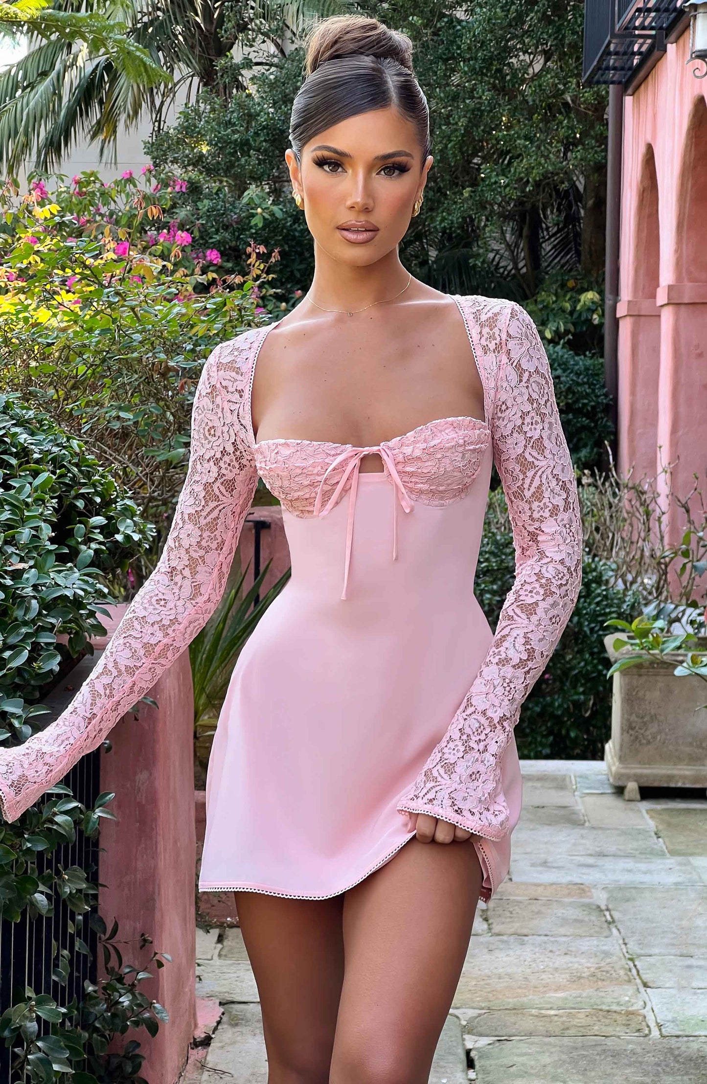 Luvrefashion | Jacinta Blush Mini Dress in XS - front view