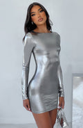 Mini vestido Kyranni de metal pulido