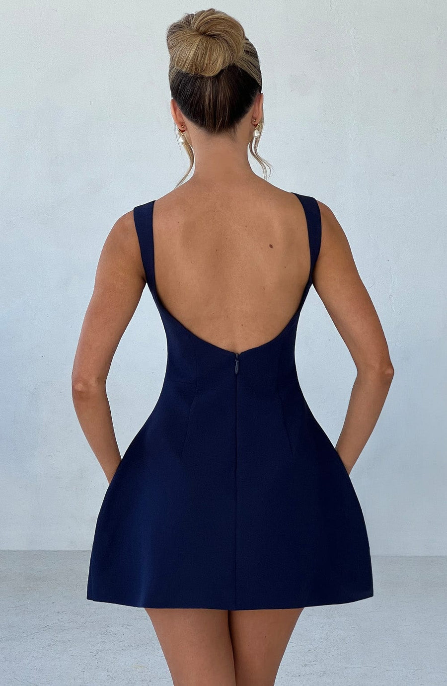 Luvrefashion | Navy Alana Mini Dress in XS - styled look