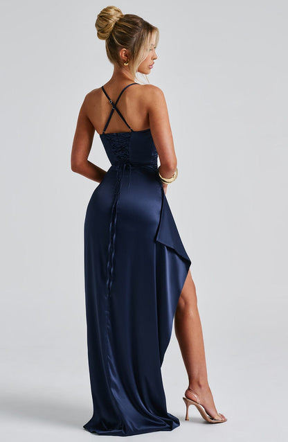 Luvrefashion | Navy Helen Maxi Dress in XS - side view