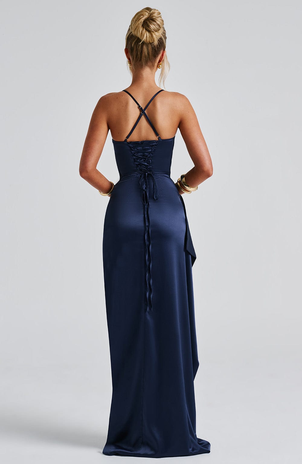 Luvrefashion | Navy Helen Maxi Dress in XS - detail view