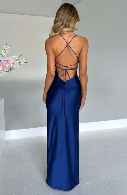 Luvrefashion | Navy Misha Maxi Dress in XS - styled look