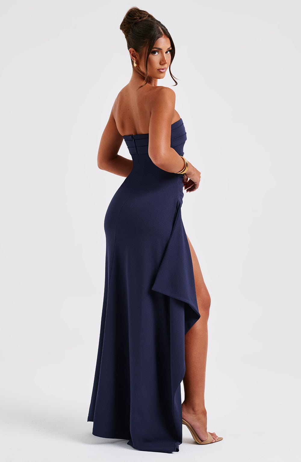 Luvrefashion | Navy Zafira Maxi Dress in XS - back view