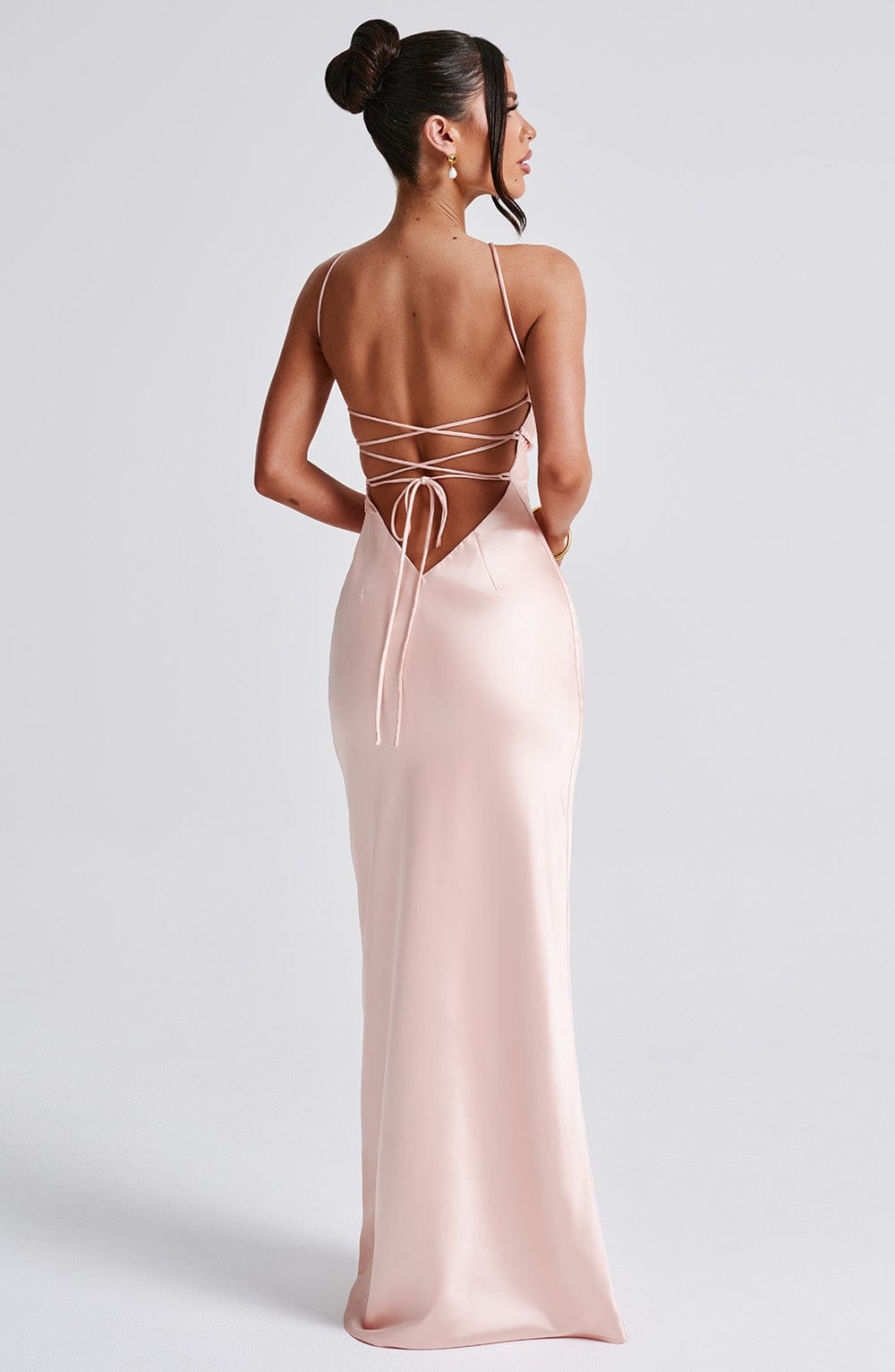 Luvrefashion | Peach Sinead Maxi Dress in XS - detail view