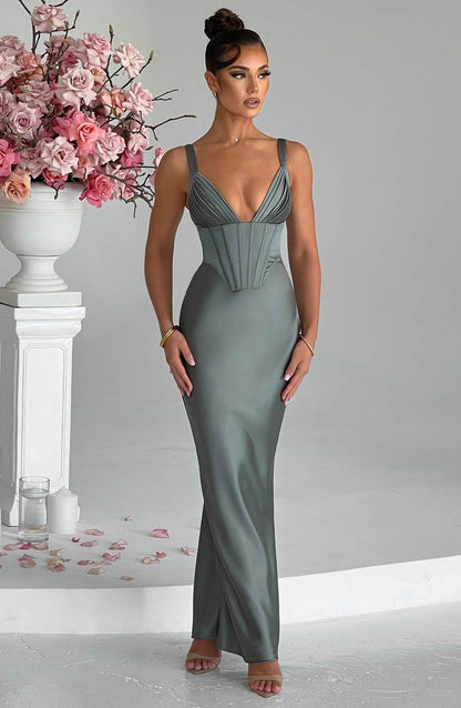 Luvrefashion | Shae Sage Maxi Dress in XS - styled look