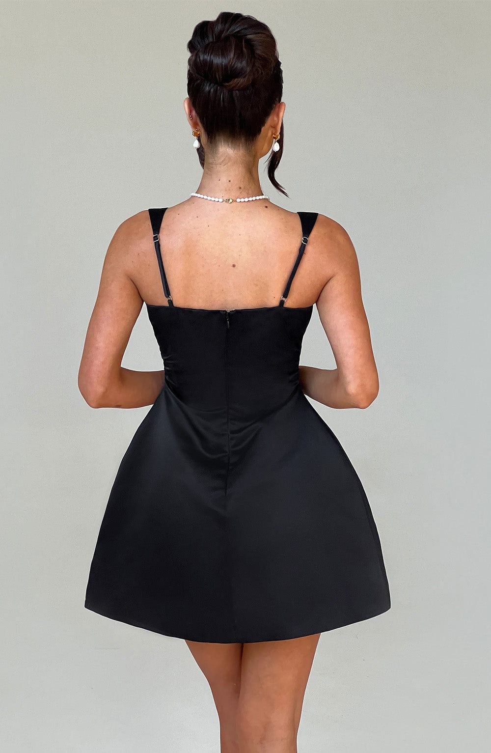 Luvrefashion | Sofie Black Mini Dress in XS - back view