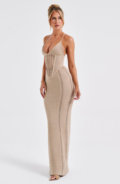 Luvrefashion | Xanthe Beige Maxi Dress in XS - image 9