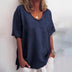Denise | Elegante blusa holgada que disimula la barriga - Azul marino