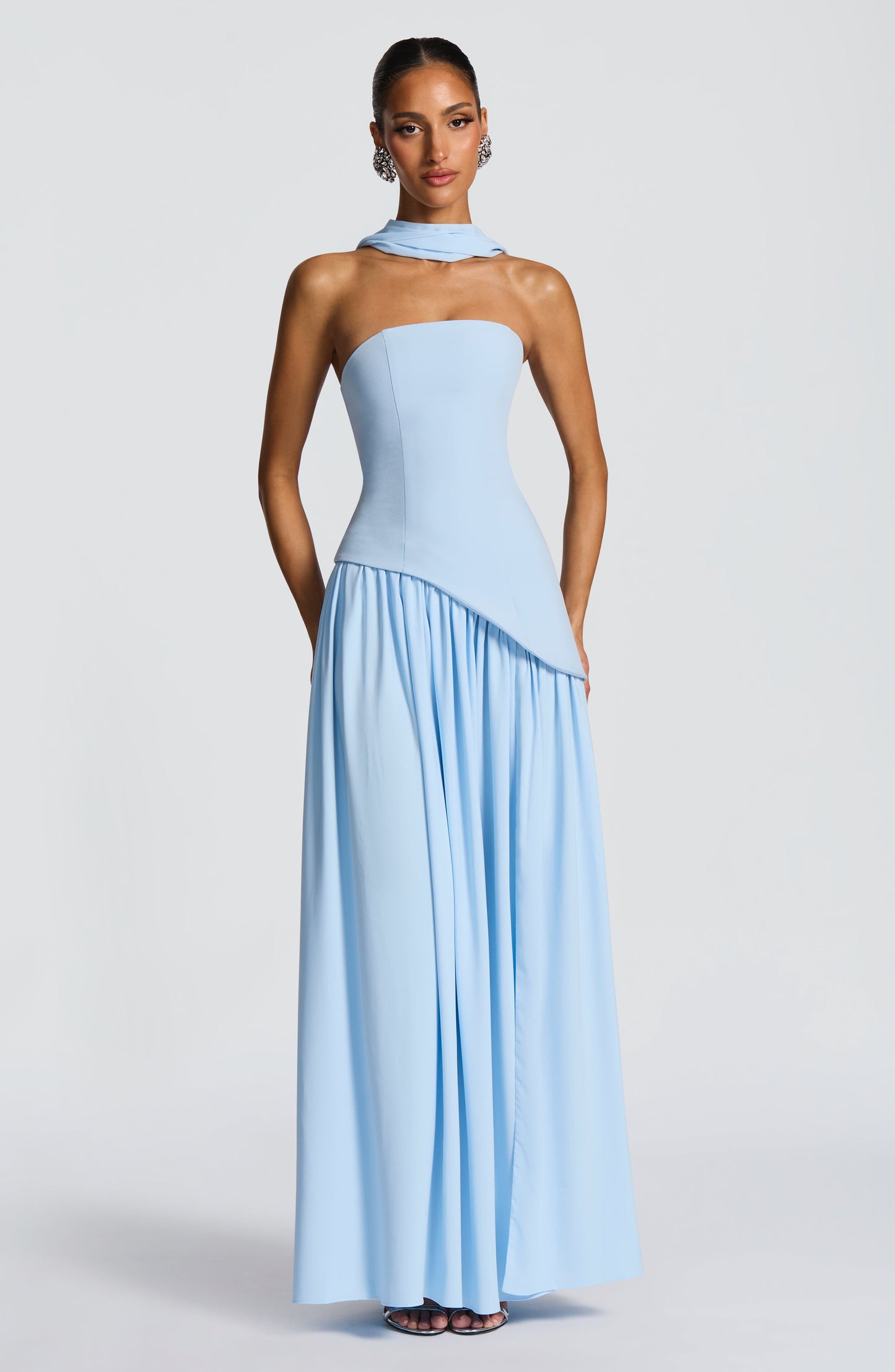 Vestido maxi de verano Sophia en azul bebé