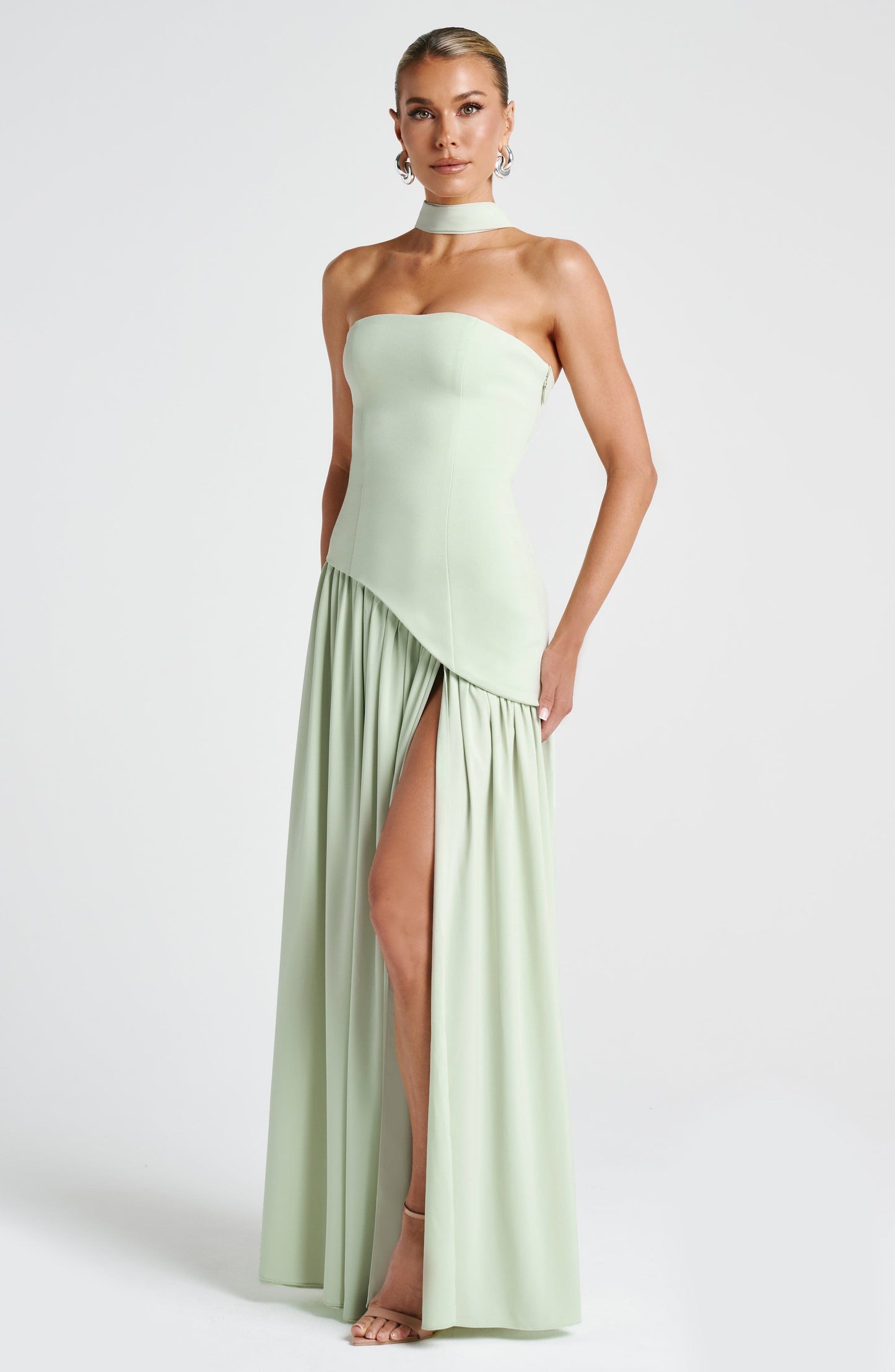 Vestido largo de verano Sophia color menta