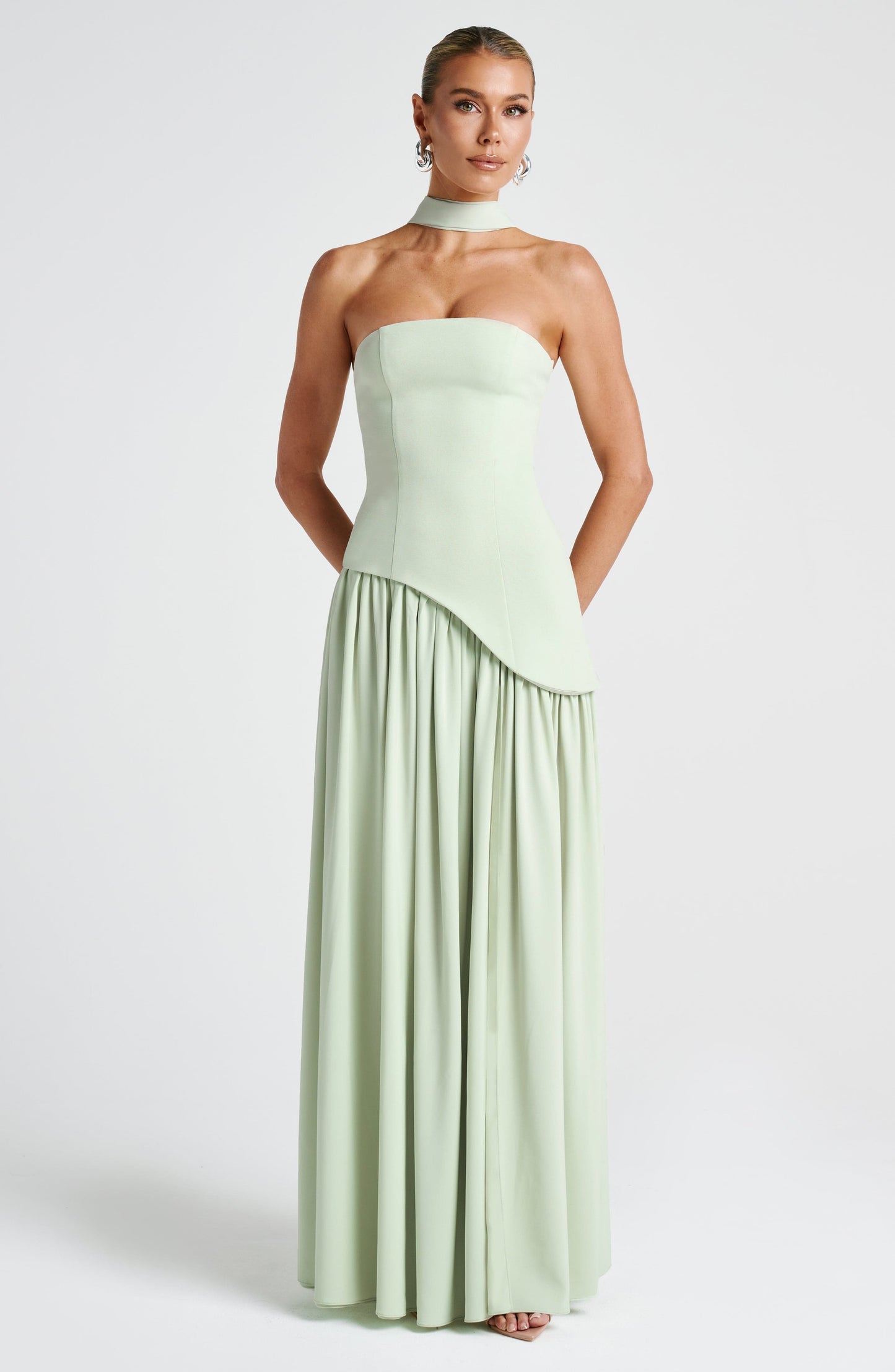 Vestido largo de verano Sophia color menta