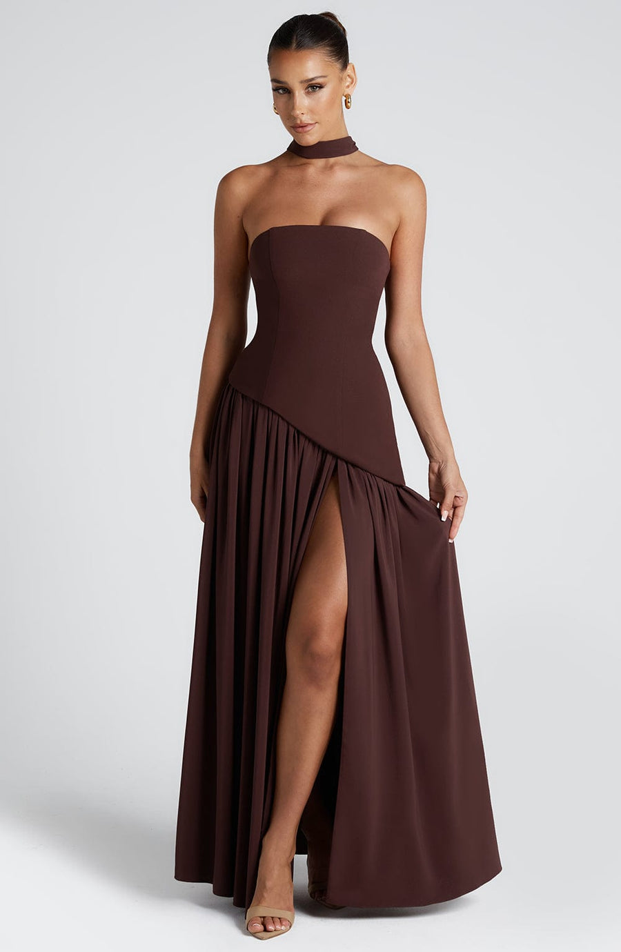 Vestido maxi de verano Sophia - Ciruela marrón