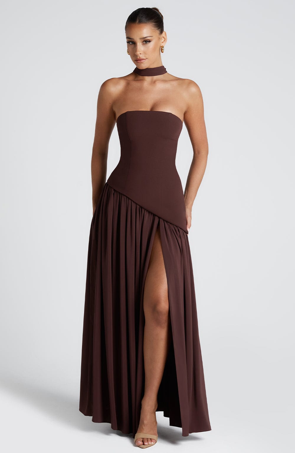 Vestido maxi de verano Sophia - Ciruela marrón