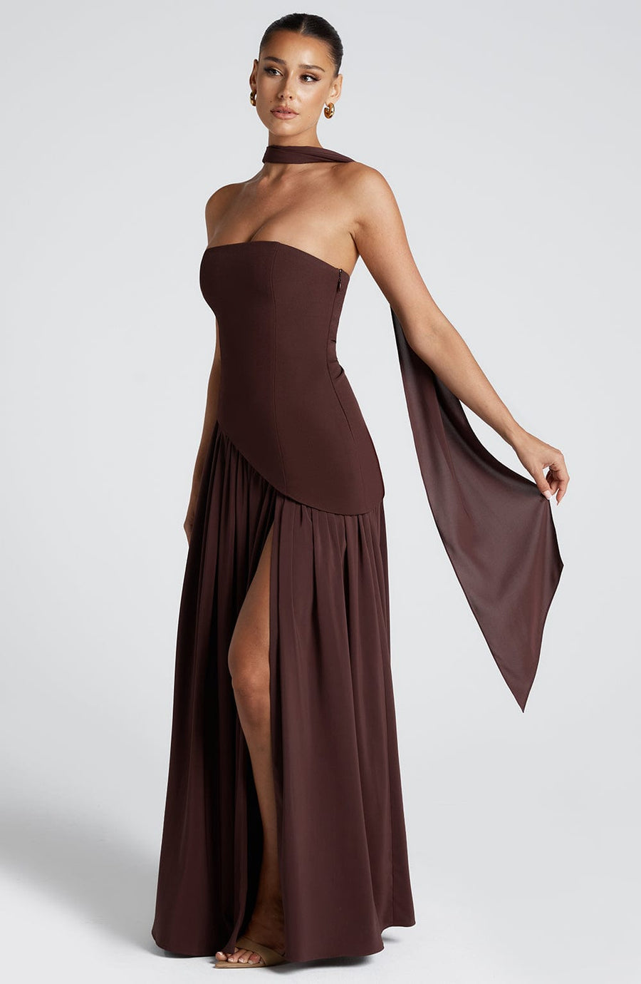 Vestido maxi de verano Sophia - Ciruela marrón